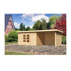 Karibu Holz-Gartenhaus Kumla 7 Natur Pultdach Unbehandelt 360 cm x 240 cm