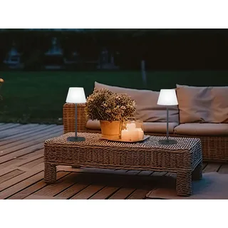 2er SET dimmbare Outdoor Akku Tischlampen 38cm ohne Stromkabel - USB aufladbar
