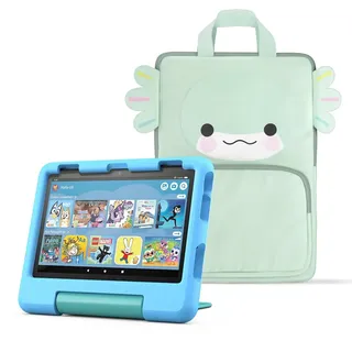 Amazon Fire HD 8 Kids-Tablet (Neueste Generation), für Kinder von 3-7 J. | 13 Std. Akkulaufzeit, 32 GB, blau (2024) + Tragetasche für Amazon Kids-Tablets