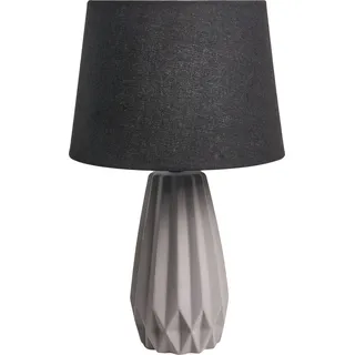 BELIANI Tischlampe Grau / Schwarz Keramik mit Kunstleinen Stoffschirm Modernes Design Eleganter Stil Wohnzimmer Schlafzimmer Flur - Grau, Schwarz