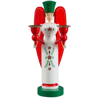 Erzgebirgische Volkskunst Richard Glässer GmbH Richard Glässer Seiffen Kerzenhalter Engel, 26 cm hoch, original Erzgebirge
