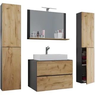 VCM Lendas XL 5-tlg. Anthrazit/Honig-Eiche