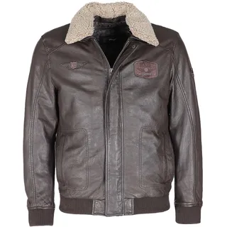 Lederjacke MAZE "Lederjacke 42024063", Herren, Gr. XL, braun (schwarz braun), Obermaterial: 100% Lammnappaleder LANA. Futter: 100% Baumwolle CO., Jacken Lederjacke