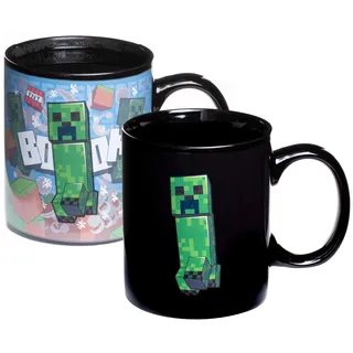 Minecraft Creeper Thermoeffekt-Tasse - Offiziell lizenziert, verwandelt sich mit heißem Getränk, Geschenk für Gamer, 295 ml (10 Fl Oz)