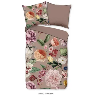 DESCANSO Bettwäsche, Fiori Satin - Taupe