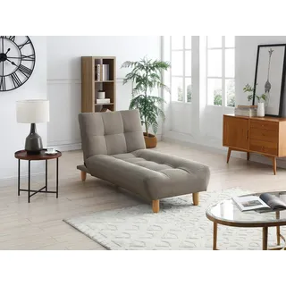 Recamiere ausklappbar - Stoff - Taupe - ESTEBAN