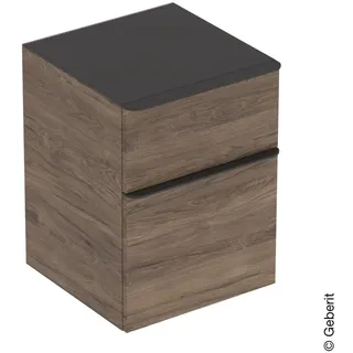 Geberit Smyle Square Seitenschrank mit 2 Schubladen, Holzstruktur