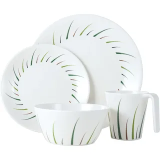 Moritz Camping Geschirr Set für 1 Personen I 4-teilig | Melamin | Picknick Geschirrset | Geschirr Campinggeschirr Limon Design