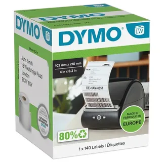 DYMO LabelWriter DHL Versandetiketten für LabelWriter 5XL/4XL-Etikettendrucker | 102 mm x 210 mm | Rolle mit 140 Etiketten | selbstklebend