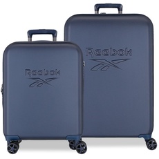 Reebok Franklin Kofferset, blau, 55/70 cm, ABS-Kunststoff, Verschluss TSA 109L, 6,98 kg, 4 Doppelräder, Handgepäck, von Joumma Bags, blau, Koffer Set