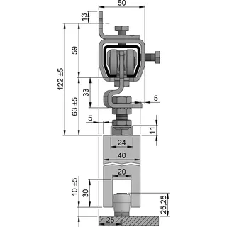 Helm Erweiterungsset Schiebetorgarnitur SP300W001 blau verz.L.2000mm
