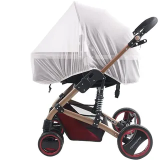 Insektenschutz Kinderwagen, 3 Stück Universal Moskitonetz Kinderwagen mit Gummizug, Reißfest und Waschbar, 1 mm x 1 mm feinem Fliegennetz für Buggy Schutz vor Wespen und Stechmücken (Weiß)