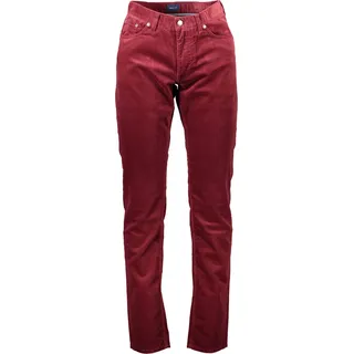 GANT 5-Pocket Hose mit Reißverschluss und Knopf Logo Rot : Größe - 34L34 Größe: 34L34 - Rot