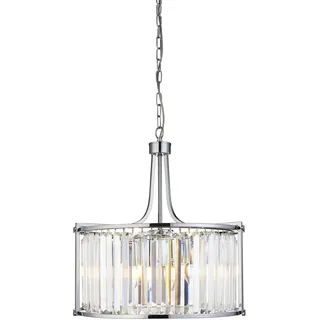 Victoria Zeitgenössische Runde Kronleuchter Stahl Chrom Glas 5 Lichter E27 - Silber