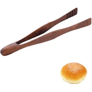 ZHERIKAH Zange Küche, Grillzange Holz, Zange für Heißluftfritteuse, Holzzange Küche, Geeignet für Küchen, Camping, Grillabende, Buffets, Restaurants und Andere Anlässe