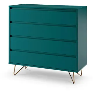 SalesFever Bolton 90 x 90 x 40 cm Blau / Gold / Petrol
