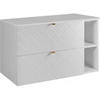 RODAN | Waschbeckunterschrank 100 cm - Weiß Matt - Badezimmerschränke - Badmöbel - Waschbecken Unterschränke - Arbeitsplatte - Weißes Bücherregal - Weiß