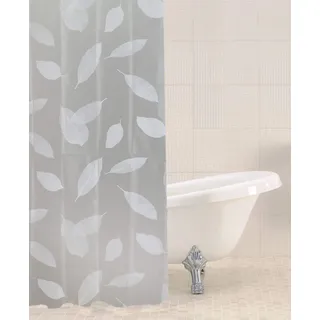 Sabichi Duschvorhang mit Blättern, PEVA-Grau, schimmelresistent, 180 x 180 cm, wasserdicht, Blättermuster, leicht zu reinigen, BPA-frei, inklusive 12 Kunststoffhaken