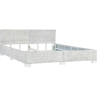vidaXL Bett Grau Natur Rattan 180x200 cm - Grau
