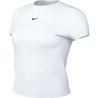Nike Damen Chll KNT Md CRP T-Shirt, White/Black, L