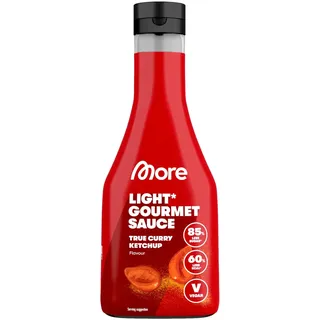 MORE Light Gourmet Sauce, True Curry Ketchup, 285 ml, kalorienreduzierte Soße, ohne Zuckerzusatz und unnötigem Fett