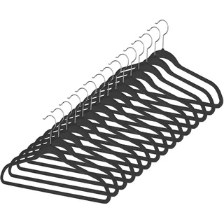 Whitmor Flocked Suit Hangers Set of 15 Black