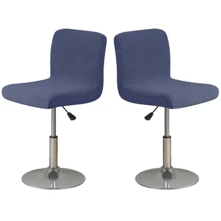 Bar Stuhlbezüge Barhocker Schonbezüge mit Rückenlehne Stretch 2/4/6 Stück, Hussen für Barhocker Waschbare, Barhockerhussen Höhe Schonbezug-Navy Blue||2PCS
