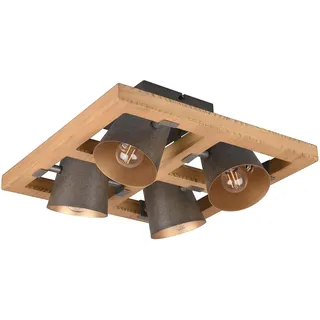 Trio Bell 4 E14 Holz-Nickel-Antik