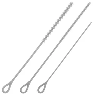 3 Stück Extra Lang Silikon Strohhalmbürsten, 3/6/9mm Wiederverwendbar Biegbar Strohhalm Reinigungsbürste mit Stahlkern und Rutschfestem Griff für Flaschen Becher Tuben (Grau)