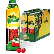 Pfanner Kirschsaft (8 x 1 l) - 30 % Fruchtgehalt – Getränk im Vorratspack – Fruchtgetränk aus Kirschen und Holunderbeeren