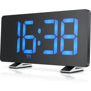 Bearware Radiowecker, Digitaler Radio Wecker mit Autodimmer, Snooze, 15 FM Radiospeicher - Schwarz