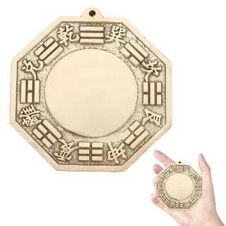 GALPADA Bagua Konvexspiegel Feng Shui Ornament Kupfer Wandspiegel FüR Zuhause Schutz Vor Negativen Energien Und UnglüCk