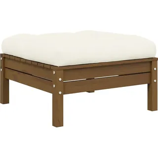 vidaXL Gartensofa 2-Sitzer mit Creme Kissen Massivholz Kiefer - Braun