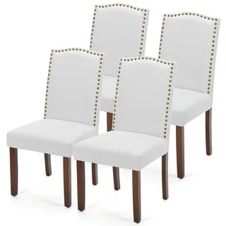 DUMOS Esszimmerstühle 4er Set, Elegant und Schön Modern Stühle Esszimmer, Leinenstoff Gepolstert küchenstühle, Kratzfester Boden Esszimmerstuhl Geeignet für Küche, Wohnzimmer, Schlafzimmer (Grau)