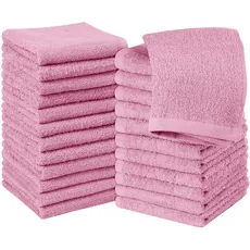 Utopia Towels - 24 Stück Seiftücher, 30x30 cm mit Aufhängeschlaufen, saugfähige Waschlappen zum Abwischen und Reinigen des Gesichts aus 100% Baumwolle (Rosa)