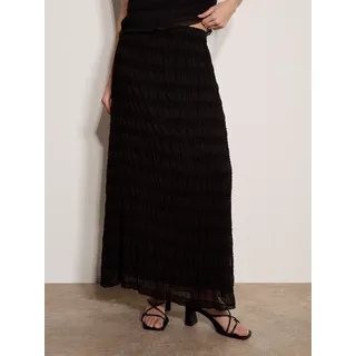 Maxirock APRICOT "Chiffonrock mit Raffungen", Damen, Gr. L (40), schwarz, gewebt, Obermaterial: 99% Polyester PES. 1% Elasthan EL., uni, Modisch, Röcke Maxirock, mit elastischem Bund