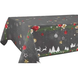 Tischdecke Fleckabweisende Weihnachten Grau - Rechteckig 150 x 240 cm