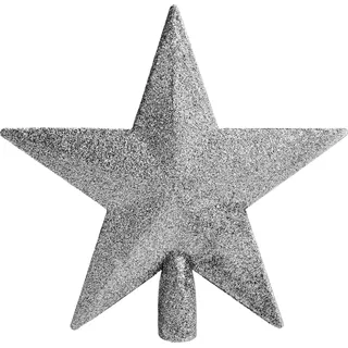 Spitze für den Weihnachtsbaum mit Glitzer - ca. 21x20 cm - Farbe: Silber