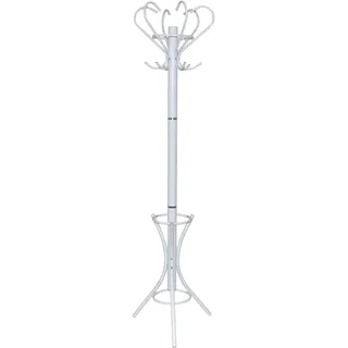 Kleiderständer, weiß, H:178cm T:47cm Ø:47cm, Metall, HOFMANN LIVING AND MORE, Garderobenständer, Kleiderständer, Garderobenständer