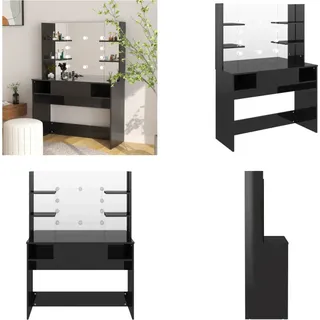 vidaXL Schminktisch mit LED Beleuchtung 100x40x135 cm MDF - Schminktisch - Schminktische - Kommode - Kommoden - Schwarz