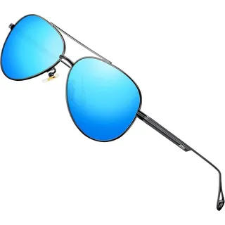 ATTCL Herren Vintage Pilotenbrille Polarisiert UV400 Schutz-Trenndesign