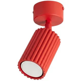 Deckenstrahler Aluminium Rot schwenkbar drehbar GU10 b:6.5 cm Deckenleuchte Büro