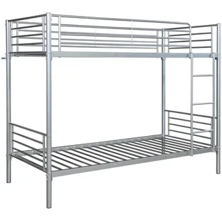 [en.casa] Etagenbett Soppsar 90 x 200 cm Metall silber