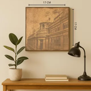 Holzbild Vintage Altstadt im Shabby Chic Stil