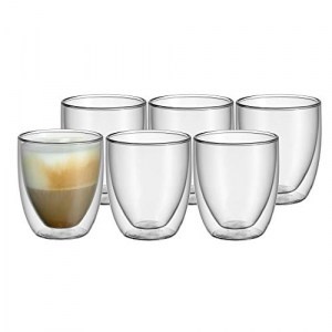 WMF Kult doppelwandige Cappuccino Gläser 250ml Set, 6-teilig um 30,24 € statt 40,94 €