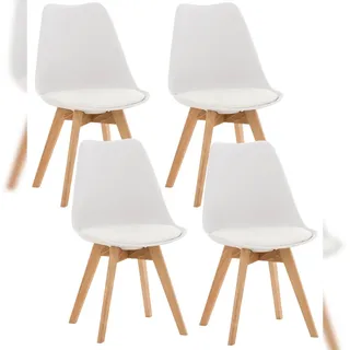 4er Set Esszimmerstuhl Linares weiß