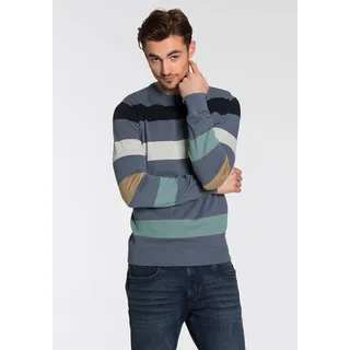 TOM TAILOR Strickpullover mit Blockstreifen, blau