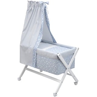 Cambrass 34986 Babybett Aus Holz X-Form plus Himmel (Stange) Kollektion, Star, 55 x 87 x 74 cm, hellblau