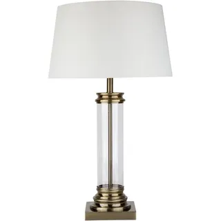 Tischleuchte E27 in Messing H62cm Tischlampe Touchlampe Jugendstil Stofflampe