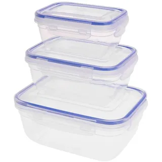Excellent Houseware Frischhaltedose transparent blau 0,4 l 3-teiliges Set